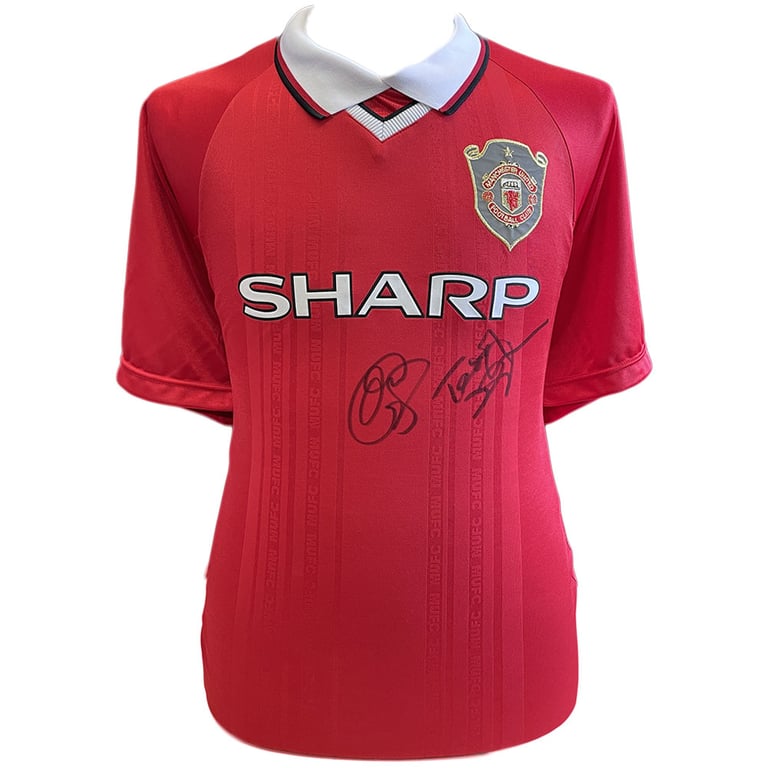 Manchester United FC 1999 Solskjaer & Sheringham Signed Replica Shirt