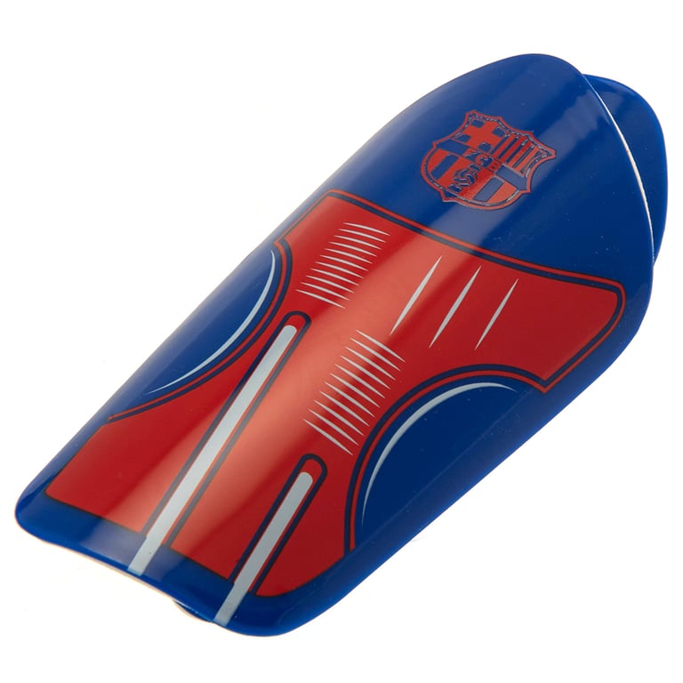 FC Barcelona Delta Shin Pads - Red and Blue Moulded Plastic Design with Barca Crest Protection
