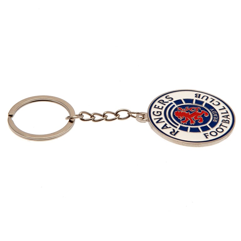 Rangers FC Metal Crest Keyring with Enamel Infill and Gold Finish Key Fob
