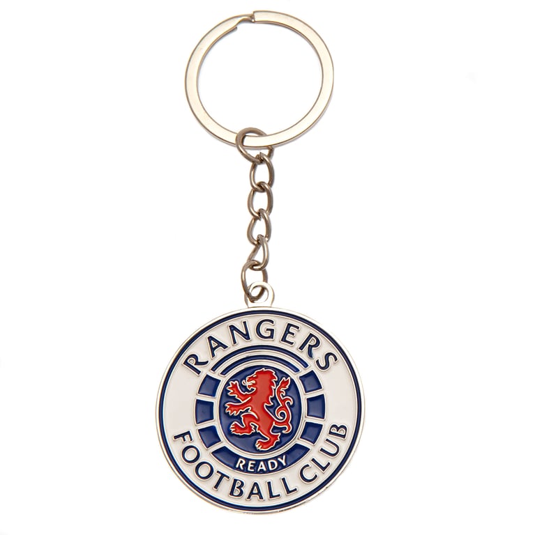 Rangers FC Metal Crest Keyring with Enamel Infill and Gold Finish Key Fob