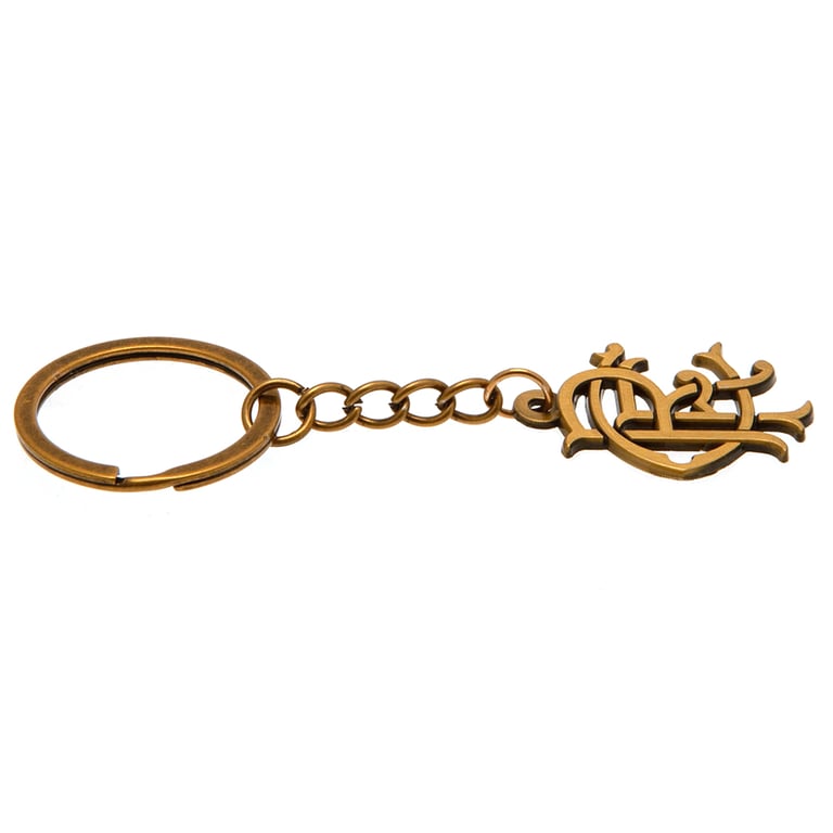 Rangers FC Antique Gold Scroll Crest Metal Alloy Keyring