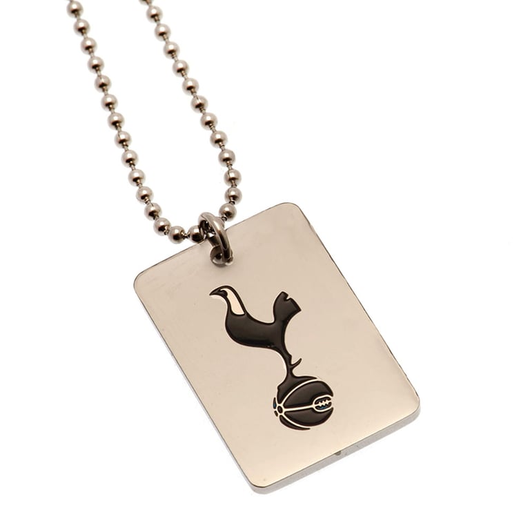 Tottenham Hotspur FC Enamel Crest Dog Tag & Chrome Finish Chain