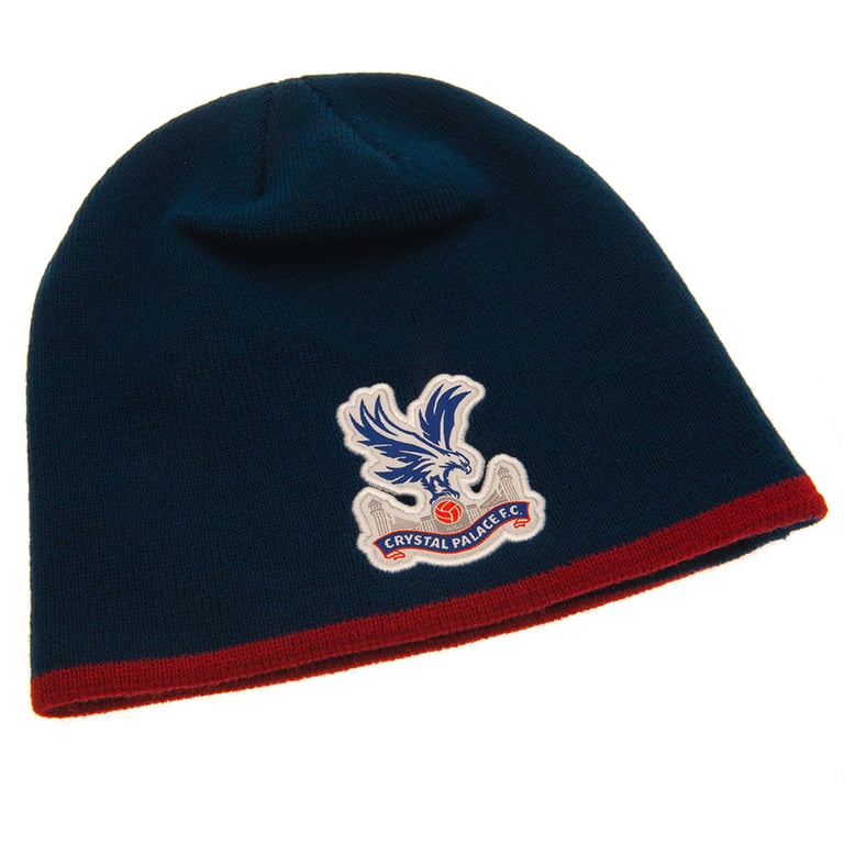 Navy Crystal Palace FC Beanie with Woven Crest and Red Trim