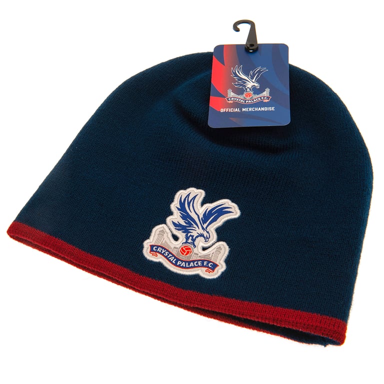 Navy Crystal Palace FC Beanie with Woven Crest and Red Trim