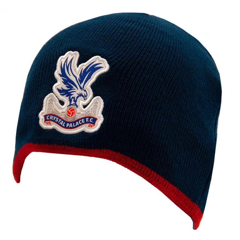 Navy Crystal Palace FC Beanie with Woven Crest and Red Trim
