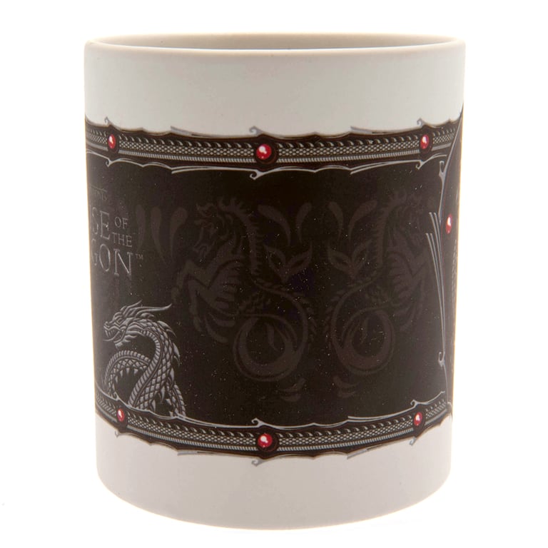 House of the Dragon Matte Glazed Ceramic Mug with White Handle and Exclusive Logo Design