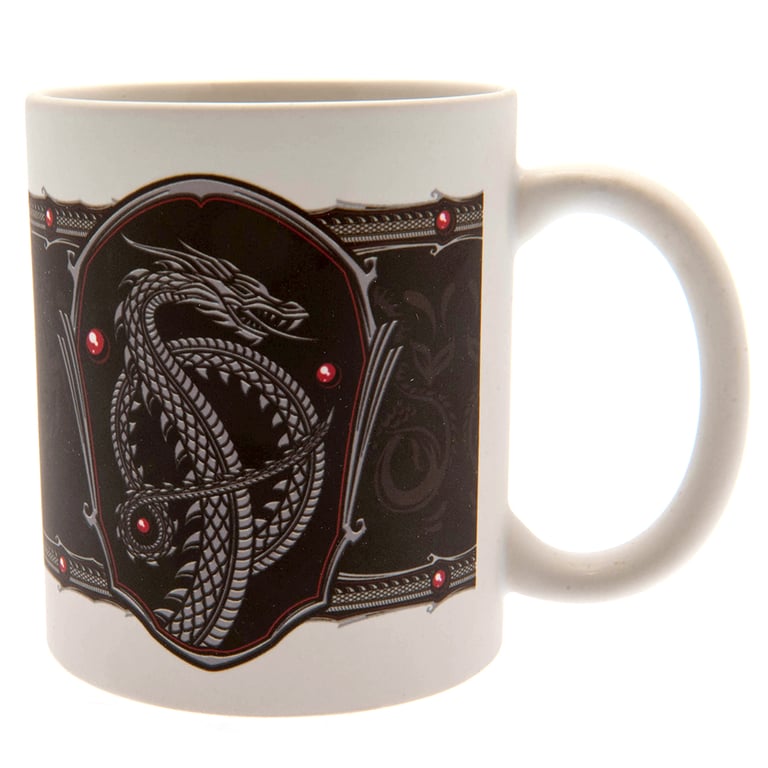 House of the Dragon Matte Glazed Ceramic Mug with White Handle and Exclusive Logo Design