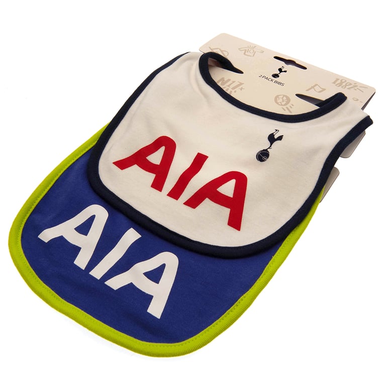 Tottenham Hotspur FC 2 Pack Cotton Bibs with Press Stud Fastening and Crest Design