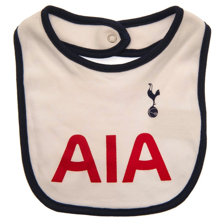 Tottenham Hotspur FC 2 Pack Cotton Bibs with Press Stud Fastening and Crest Design