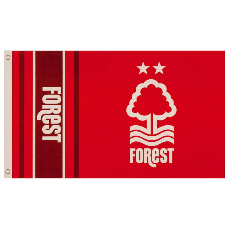 Nottingham Forest FC 100 Polyester Supporters Flag - Full Colour Crest Design