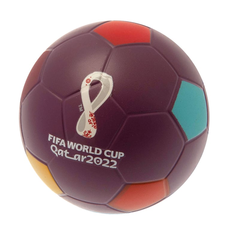 FIFA World Cup Qatar 2022 Official Stress Ball - Multicoloured Football Design, PU Foam Construction