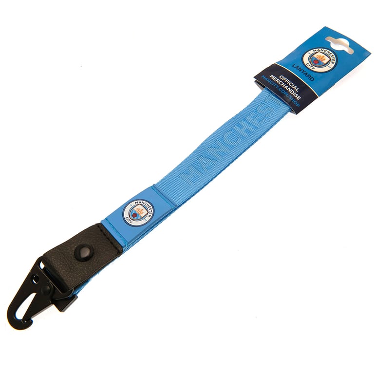 Manchester City FC Deluxe Sky Blue Nylon Lanyard with Club Tag and ID Holder
