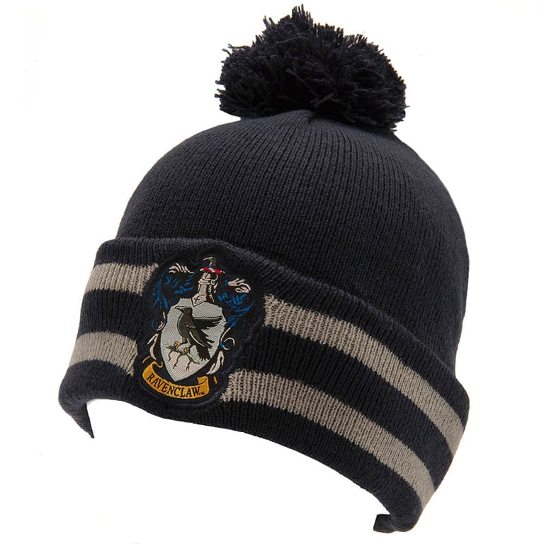 Harry Potter Junior Ravenclaw Beanie & Scarf Set - Navy Knitted Hat and Scarf with House Crest
