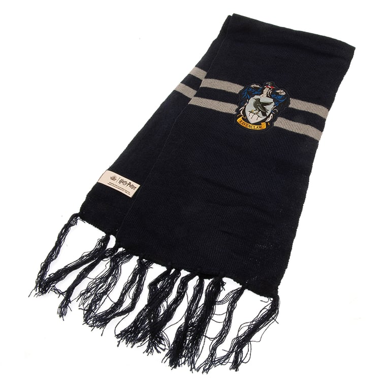 Harry Potter Junior Ravenclaw Beanie & Scarf Set - Navy Knitted Hat and Scarf with House Crest