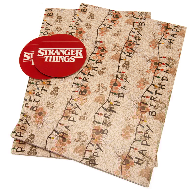Stranger Things Gift Wrap and Tags Set - Vintage Artwork Home Decor