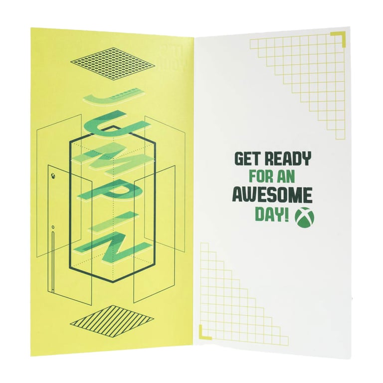 Xbox Video Game Birthday Card Featuring Multiple Controllers and Logo
