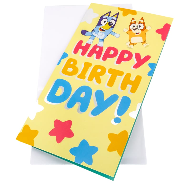 Bluey and Bingo Colourful Birthday Card - Have the Best Day Ever!