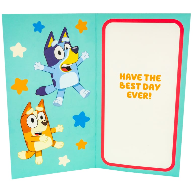 Bluey and Bingo Colourful Birthday Card - Have the Best Day Ever!