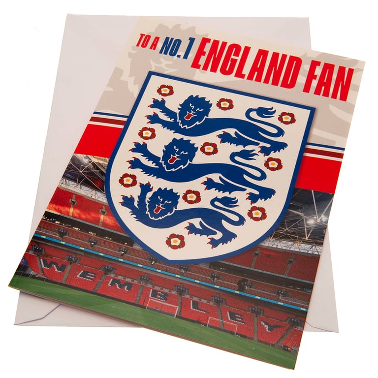 England FA Birthday Card - Wembley Stadium Graphic with England Crest