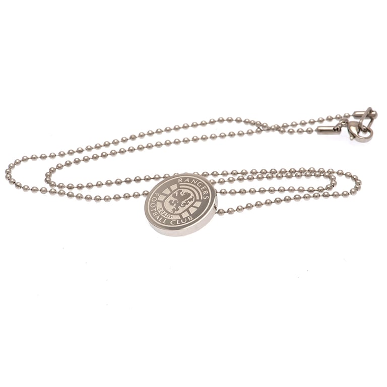 Rangers FC Stainless Steel Crest Pendant with Engraved Detail and Ball Chain