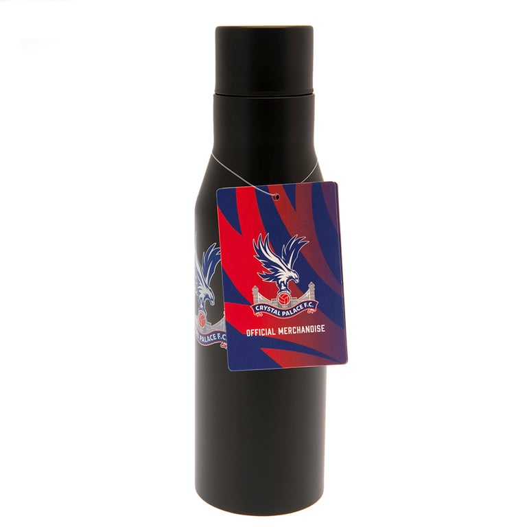Crystal Palace FC Stainless Steel Thermal Flask - 24hr Temperature Maintenance, Matt Black Finish