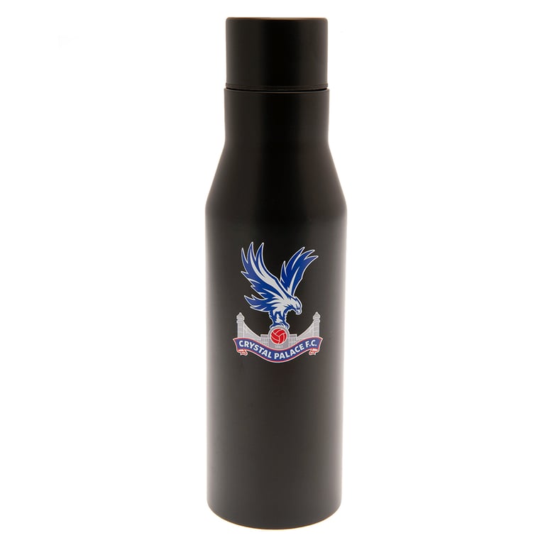 Crystal Palace FC Stainless Steel Thermal Flask - 24hr Temperature Maintenance, Matt Black Finish
