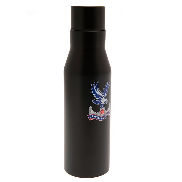 Crystal Palace FC Stainless Steel Thermal Flask - 24hr Temperature Maintenance, Matt Black Finish