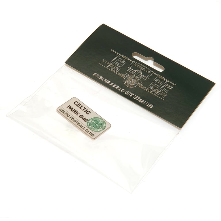 Celtic FC Metal Street Sign Badge - Die Stamped Design with Silver Finish and Butterfly Clasp Fixings