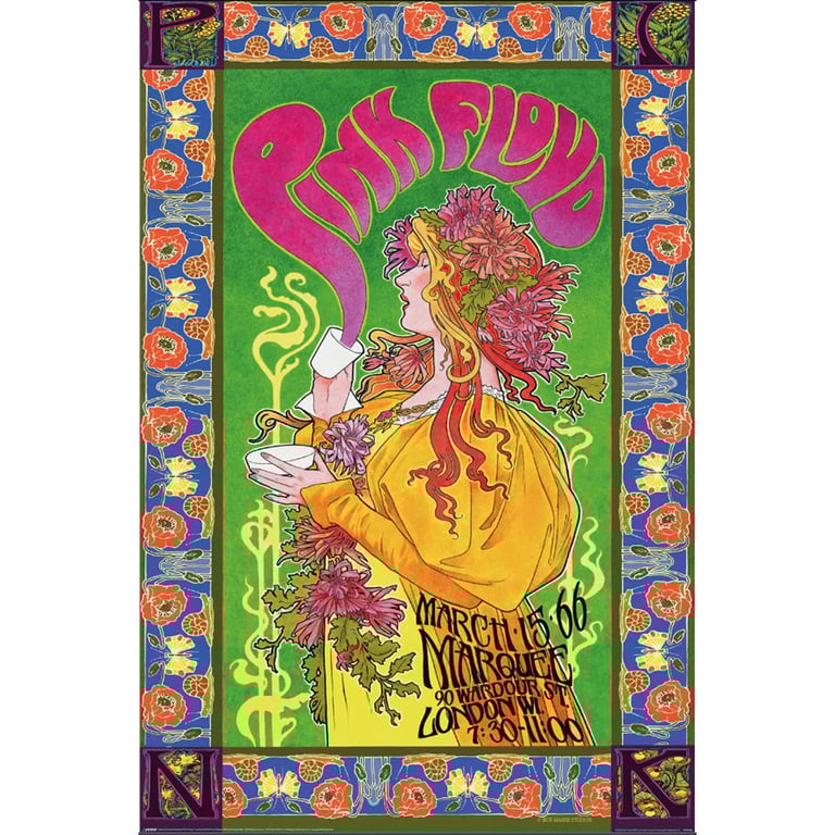 Pink Floyd Marquee Concert 1966 High Resolution Poster - Rolled Maxi Print on 150gsm Gloss Paper