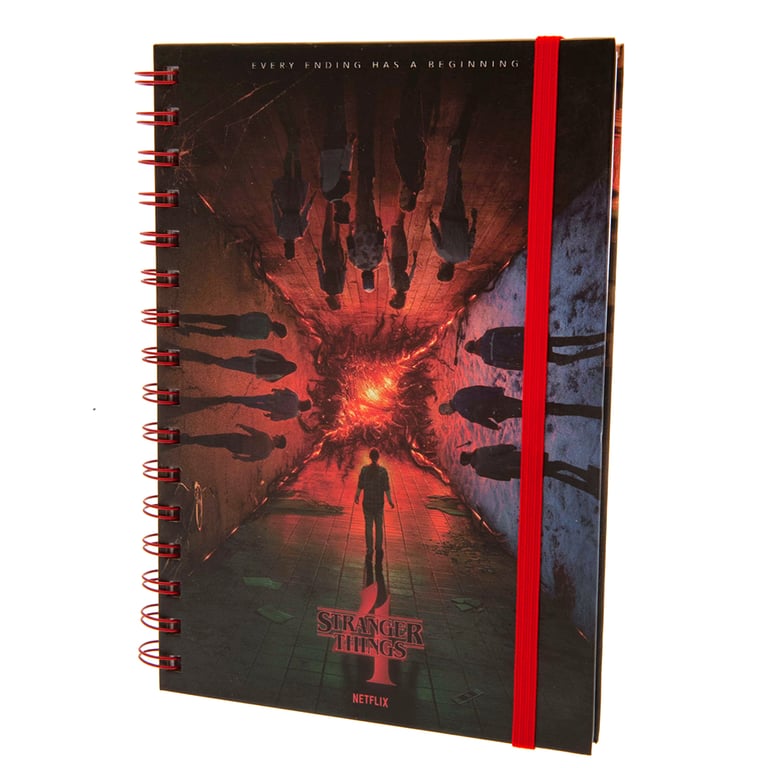 Stranger Things 4 A5 Spiral Bound Notebook with Season 4 Artwork and Lined Pages