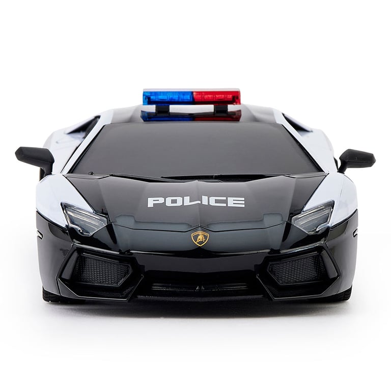 Lamborghini Aventador 1:24 Scale Police Radio Controlled Car with Spring Suspension and LED Headlights