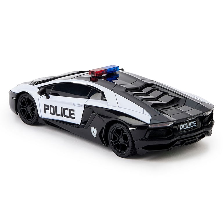 Lamborghini Aventador 1:24 Scale Police Radio Controlled Car with Spring Suspension and LED Headlights