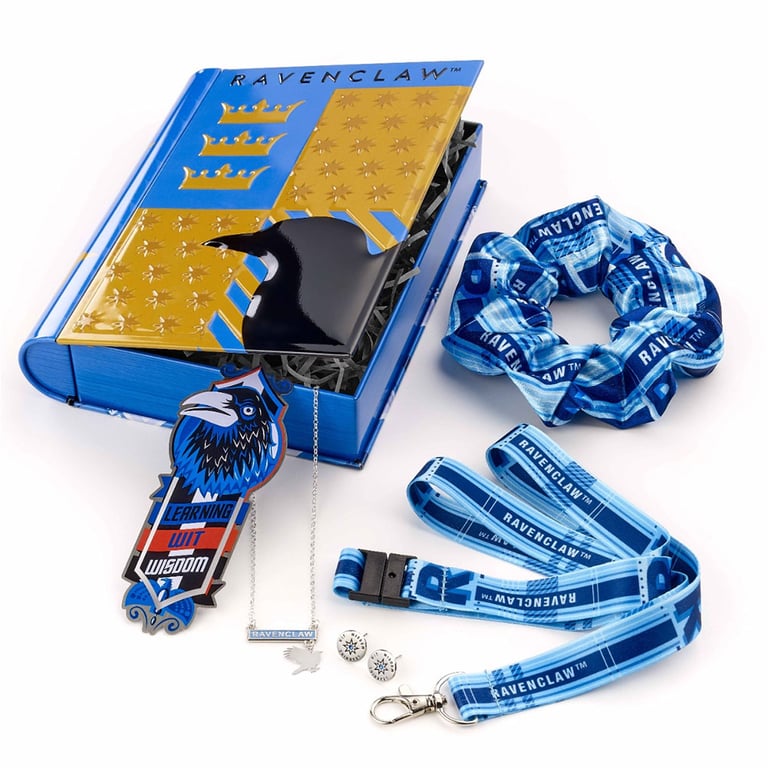 Harry Potter Luxury Ravenclaw Gift Set - Includes Lanyard, Scrunchie, Necklace & Earrings, Bookmark