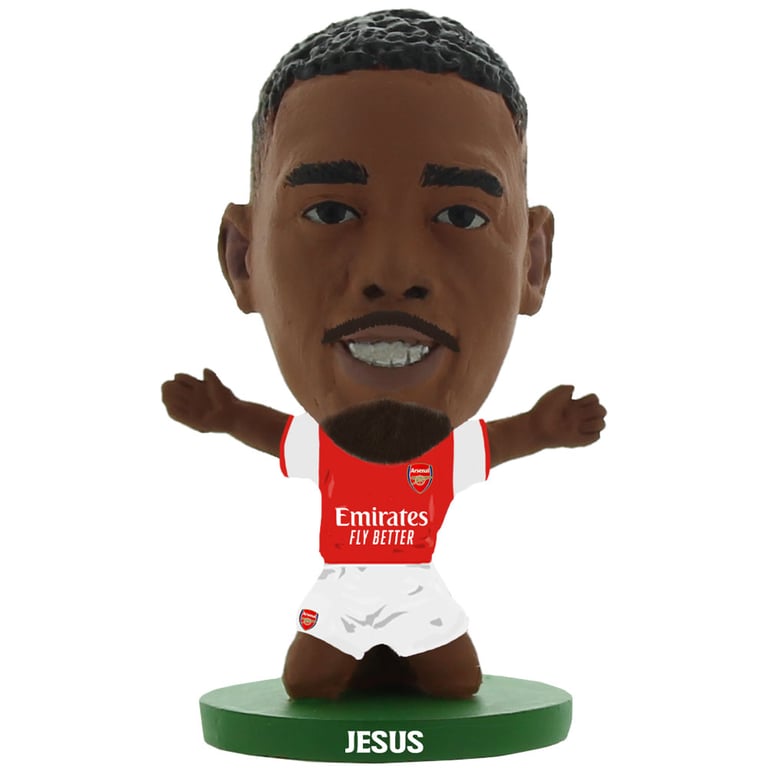 Arsenal FC SoccerStarz Gabriel Jesus Collectible Figure, 5cm Tall in Classic Home Kit on Green Base