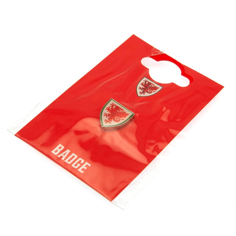 FA Wales Crest Metal Badge - Die Stamped Enamel Pin with Butterfly Clasp