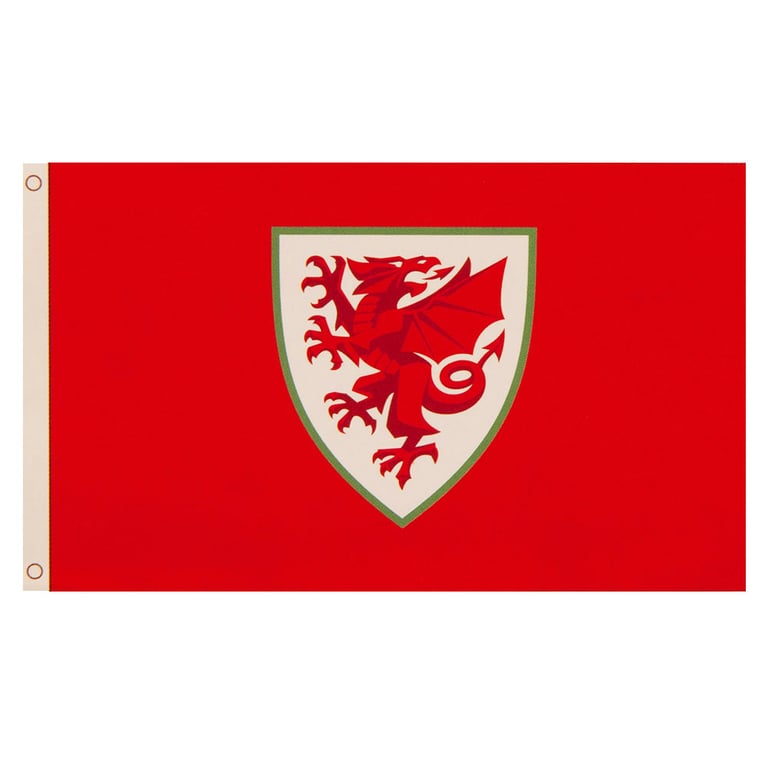 Wales Core Crest Flag - 100 Polyester Red Background Supporters Flag for Wall Decoration