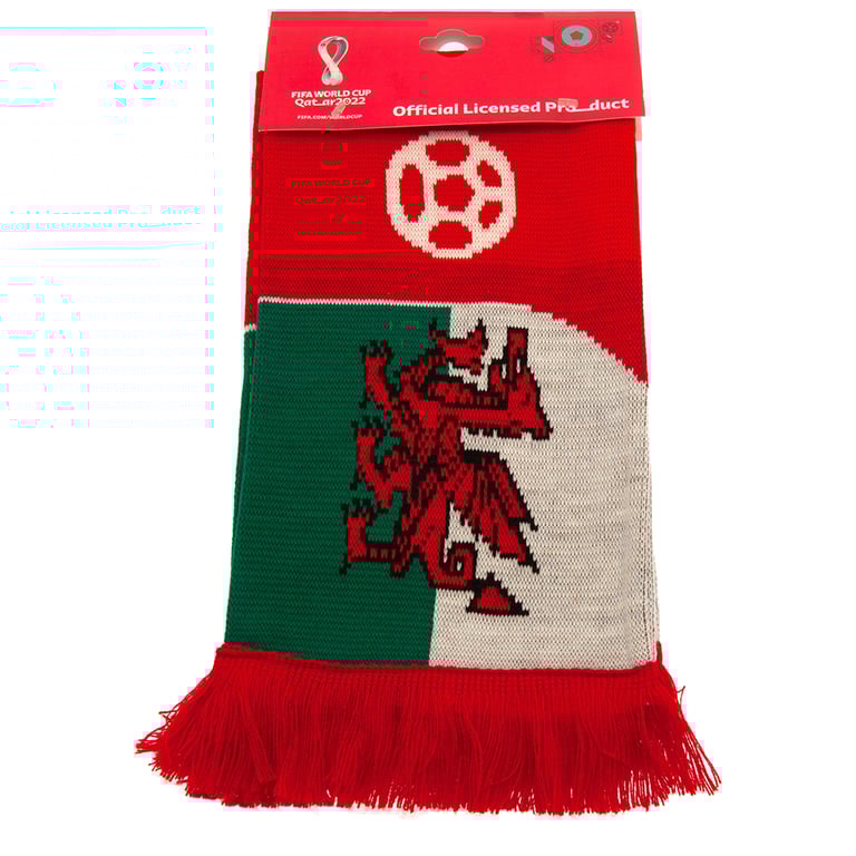 FIFA World Cup Qatar 2022 Wales Official Red Jacquard Knit Scarf