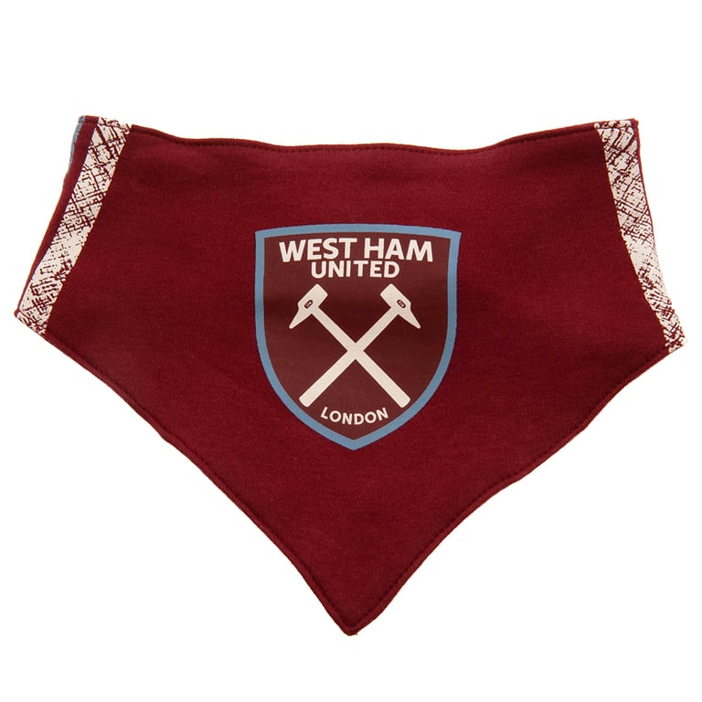 West Ham United FC 2 Pack Contrast Colour Cotton Bibs with Club Crest