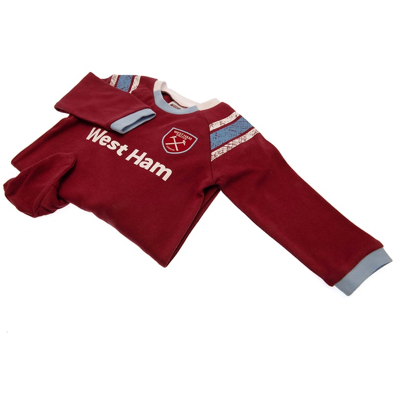 West Ham United FC Claret Blue Cotton Sleepsuit, 9-12 Months, Soft & Comfortable Fit