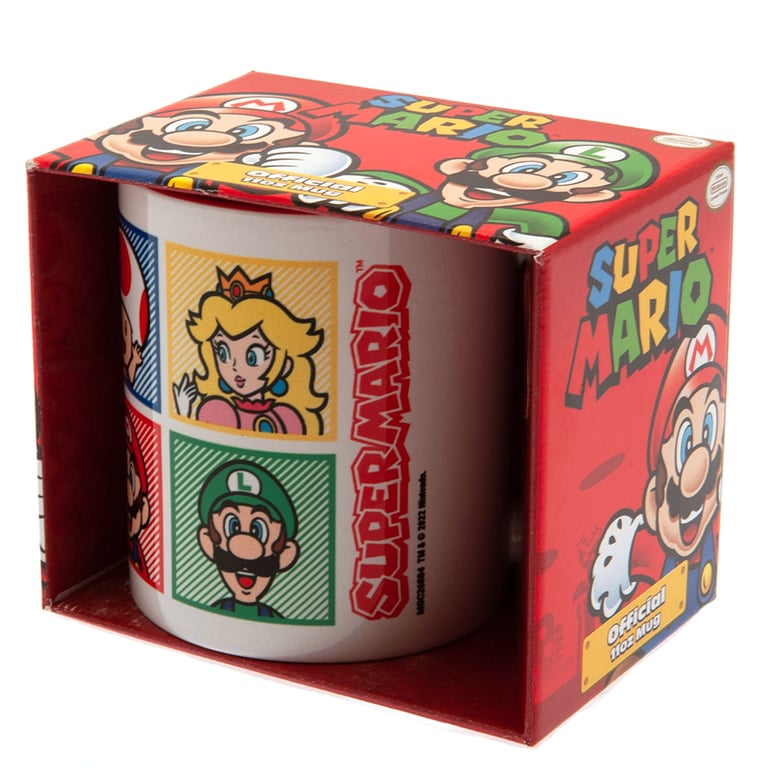 Super Mario Ceramic Coffee Mug with Red Handle and Game Character Design