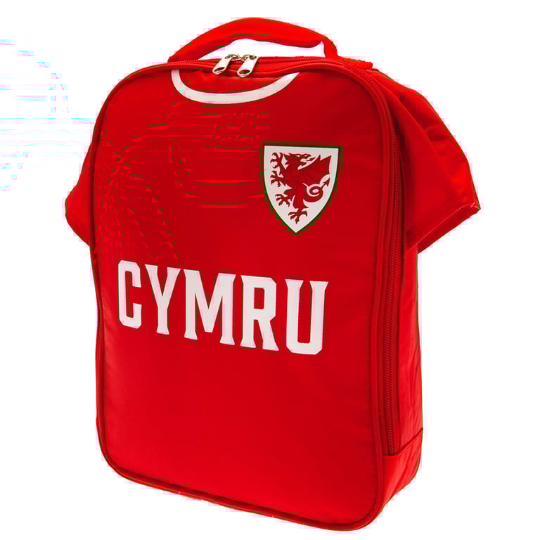 FA Wales Kit Lunch Bag - Double Zipped Opening with Carry Handle and Name Tag