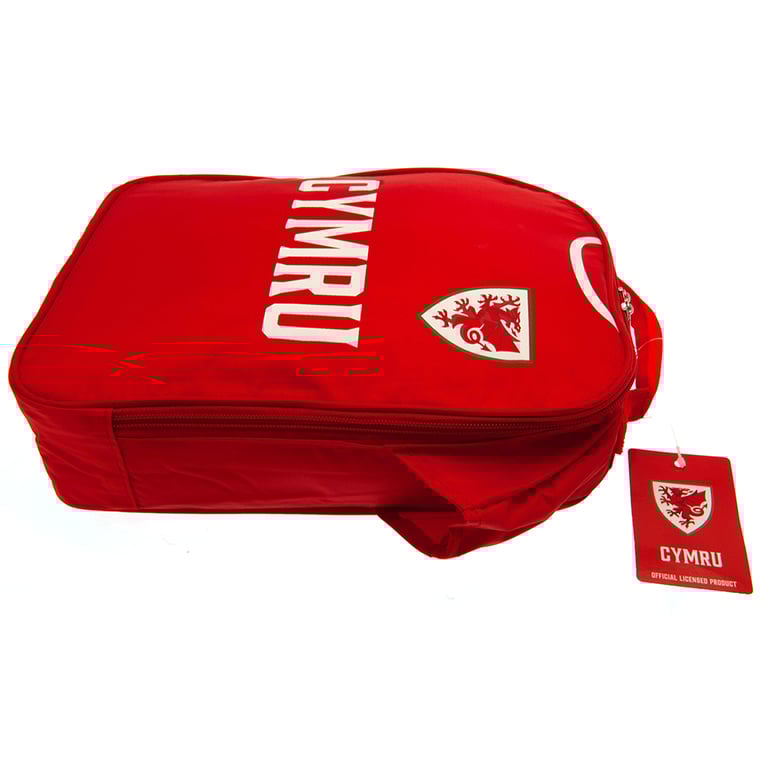 FA Wales Kit Lunch Bag - Double Zipped Opening with Carry Handle and Name Tag