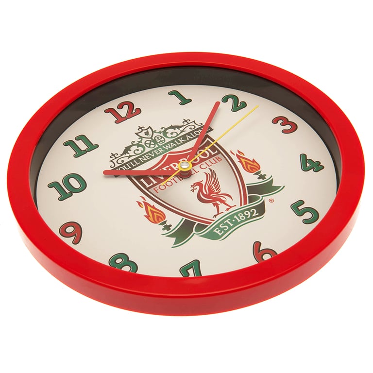 Liverpool FC Red Wall Clock with Classic Crest and White Face