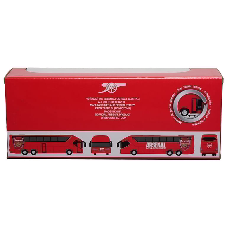 Arsenal FC Diecast Team Bus - Detailed Replica with Functioning Wheels & Opening Doors