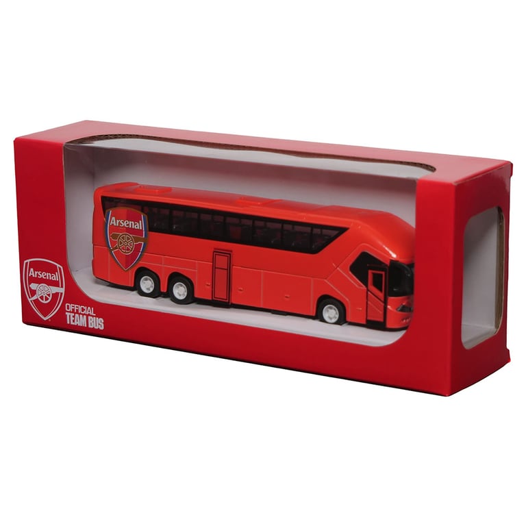 Arsenal FC Diecast Team Bus - Detailed Replica with Functioning Wheels & Opening Doors