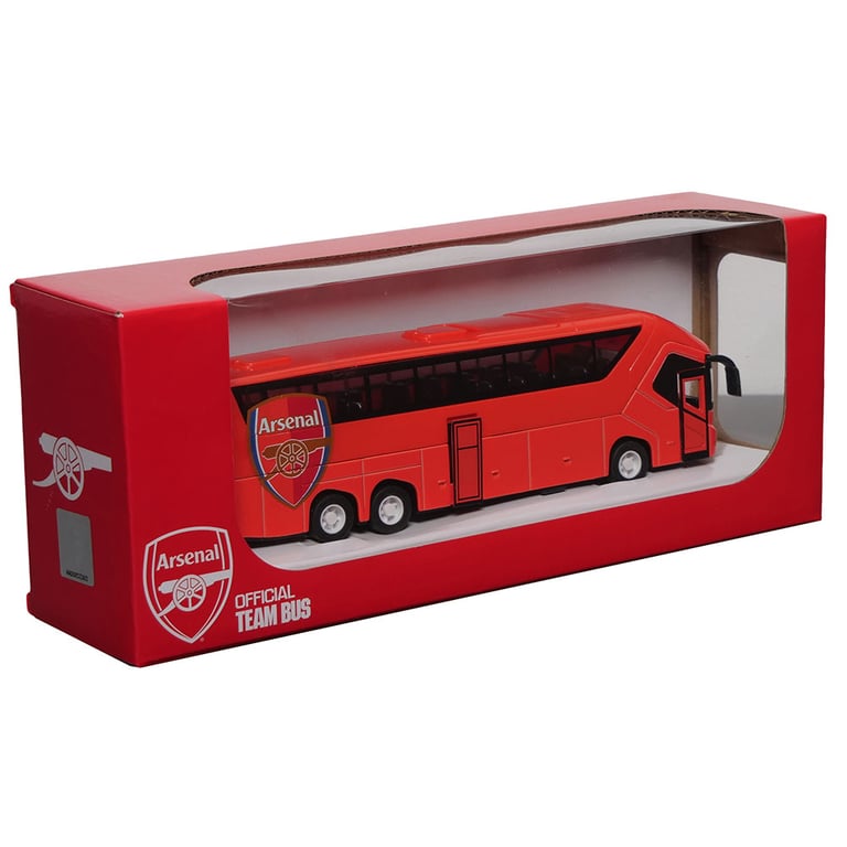 Arsenal FC Diecast Team Bus - Detailed Replica with Functioning Wheels & Opening Doors