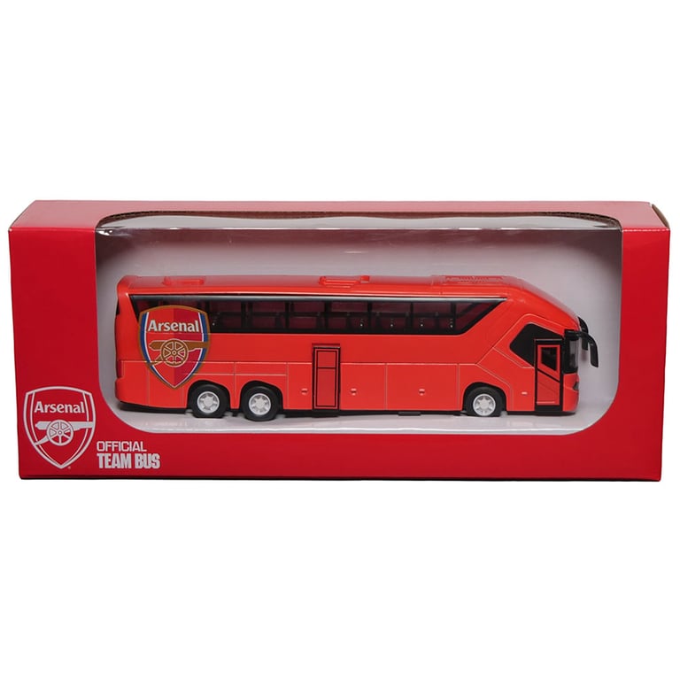 Arsenal FC Diecast Team Bus - Detailed Replica with Functioning Wheels & Opening Doors