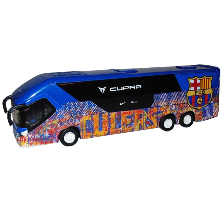 FC Barcelona Diecast Team Bus - Scaled Replica with Functioning Wheels and Opening Doors