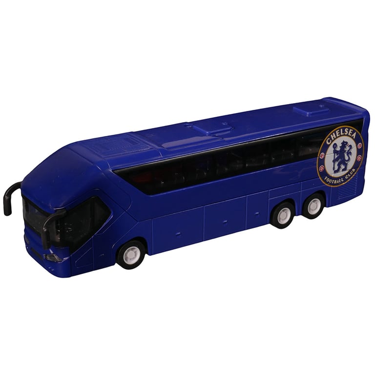 Chelsea FC Diecast Team Bus - Scaled Replica with Functioning Wheels and Opening Doors