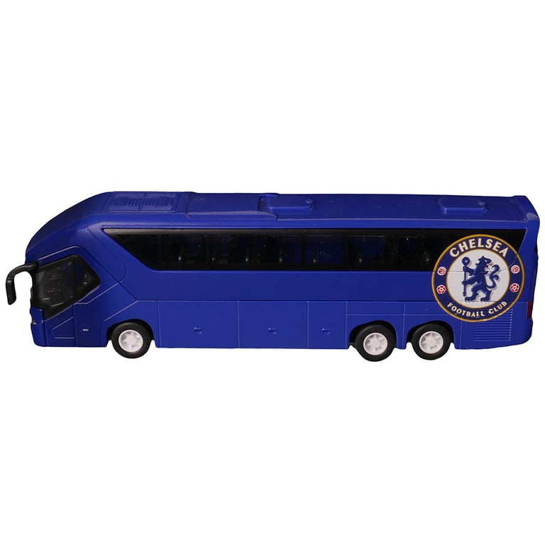 Chelsea FC Diecast Team Bus - Scaled Replica with Functioning Wheels and Opening Doors
